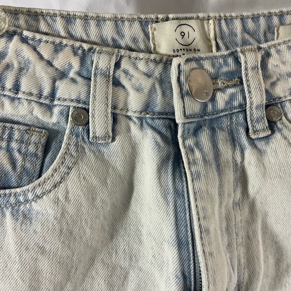 91 Cotton On Acid Wash High Flashback Denim Shorts size 2 Small Trendy designer - Picture 7 of 16